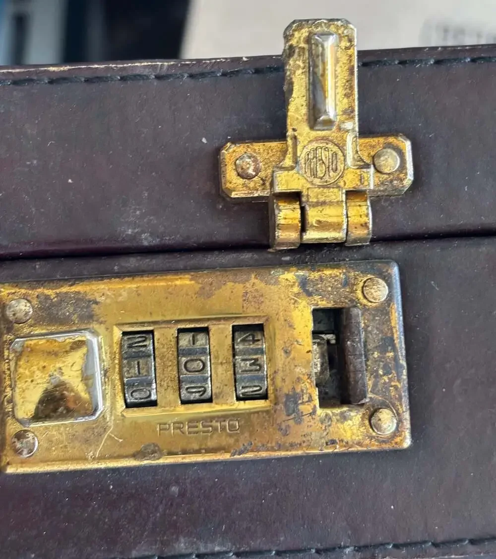 Vintage Top Grain Leather briefcase made In Romania.